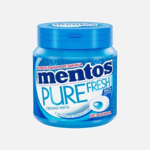 Жев резинка Ментос Пур Фреш Минт банка 100г