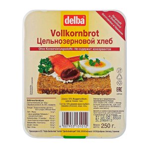Хлеб Делба Цельнозерновой ржаной без добавок 250г