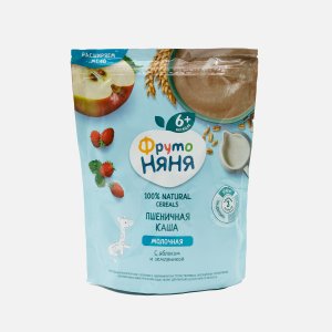 Каша ФрутоНяня молоч пшеничная Яблоко/Земляника с 6мес пл/уп 200г