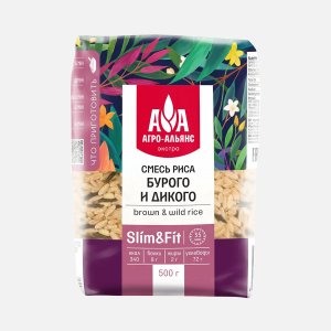 Смесь риса Агро-Альянс Экстра Бурого и Дикого нешлиф пл/пак 500г