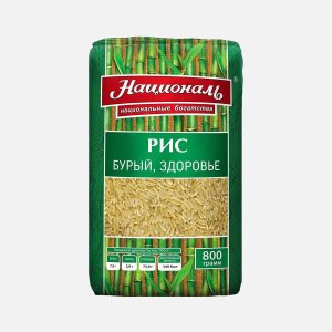 Рис Националь Здоровье бурый пл/пак 800г