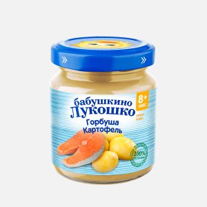 Пюре Бабушкино лукошко Картофель с горбушей с 8мес ст/б 100г