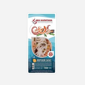 Коктейль Два капитана Морской салат из морепродуктов в масле 150г