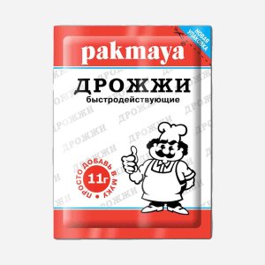 Дрожжи Пакмайя хлебопекарные быстродействующие сухие пл/пак 11г