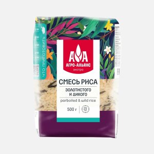 Смесь риса Агро-Альянс Экстра золотистого и дикого пл/уп 500г
