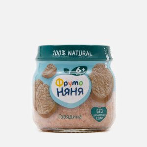 Пюре ФрутоНяня с 6мес из говядины ст/б 80г